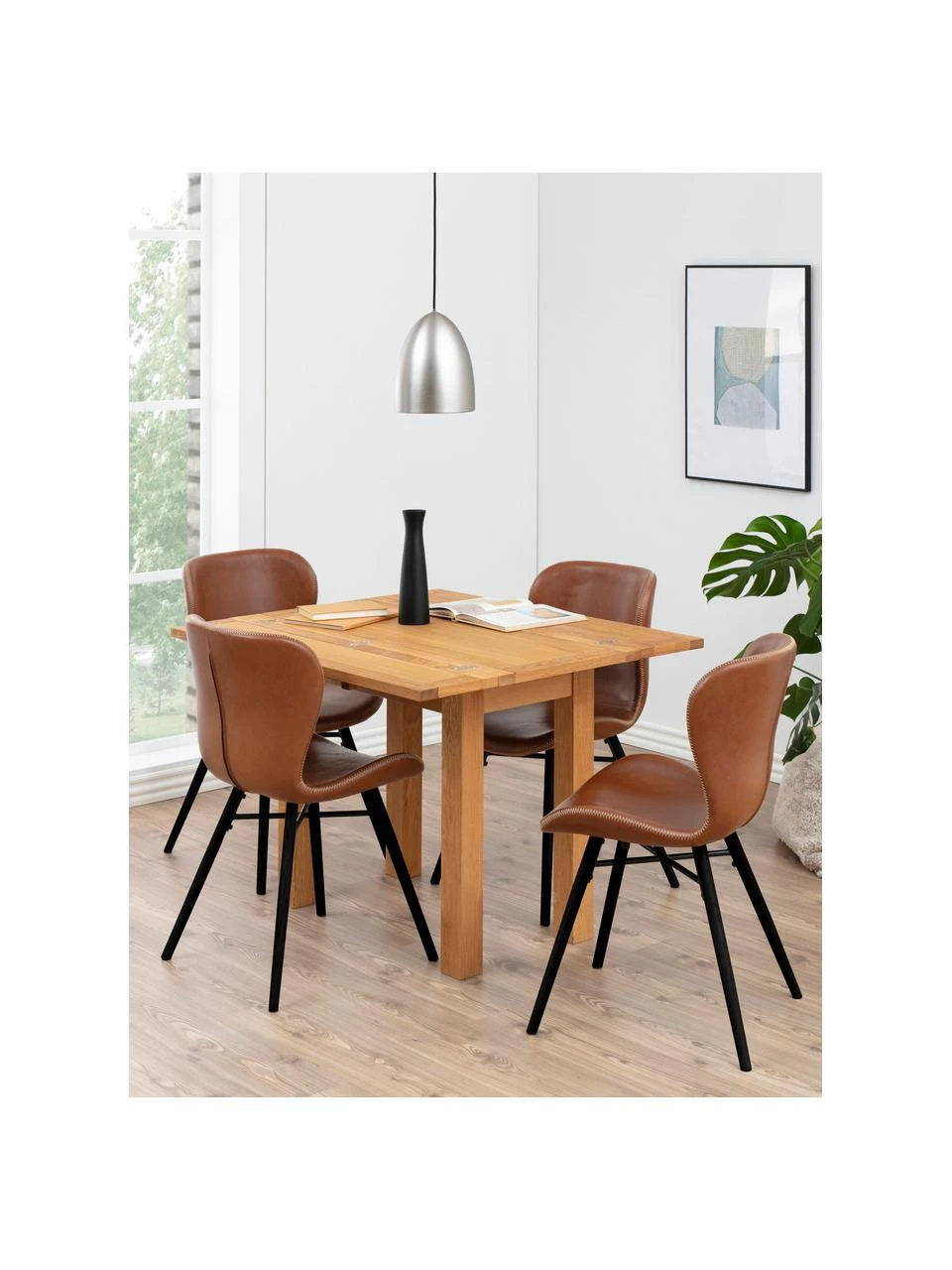 Kunstleder-Polsterstühle Batilda in Cognac, 2 Stück, B 47 x T 53 cm 4 Kunstleder-Polsterstühle Batilda in Cognac, 2 Stück, B 47 x T 53 cm – Bild 2