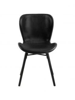 Kunstleder-Polsterstühle Batilda in Schwarz, 2 Stück, B 47 x T 53 cm -Esszimmer Verkäufe Kunstleder Polsterstuhle Batilda in Schwarz 2 Stuck 3