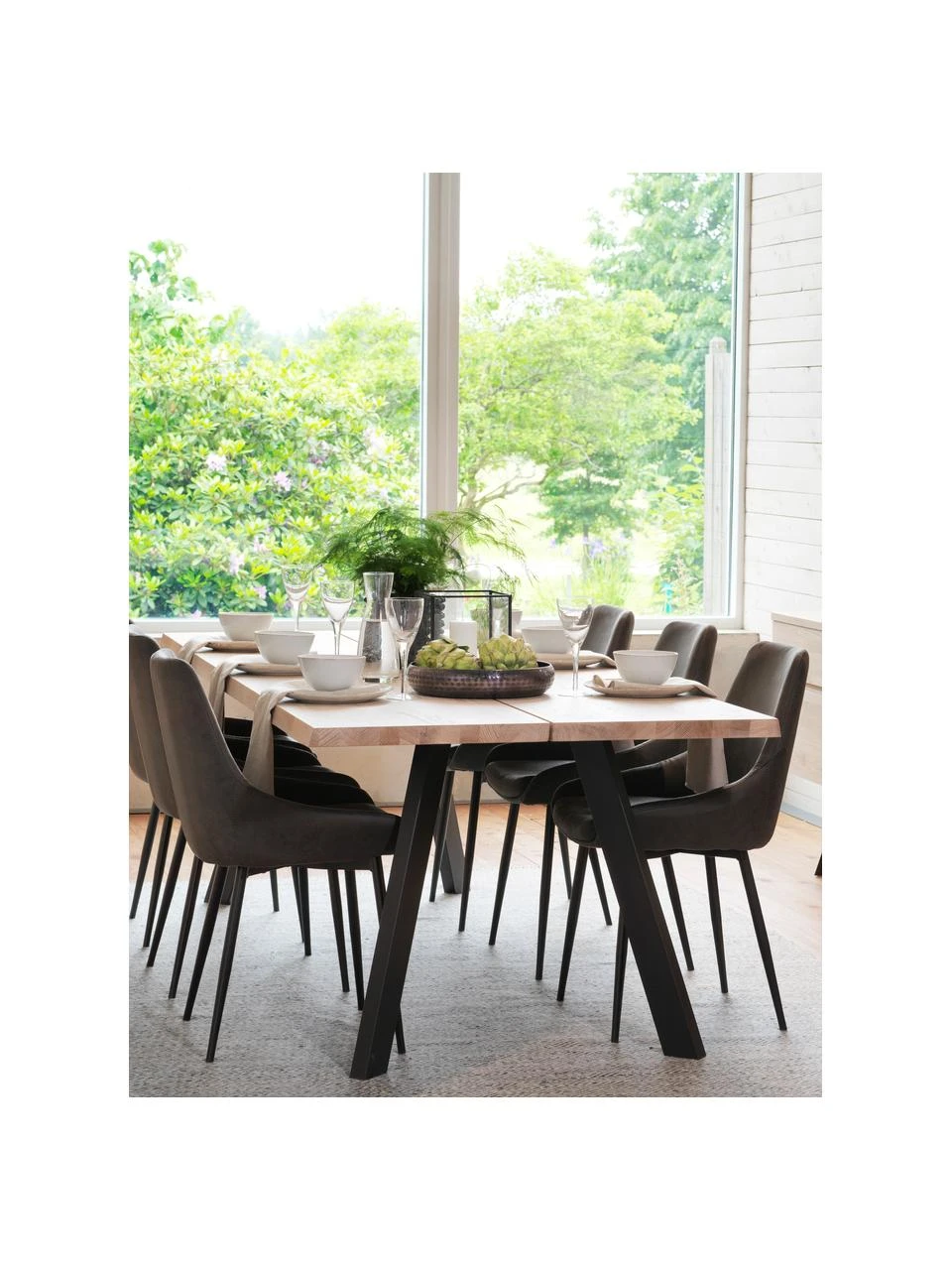 Rowico Kunstleder-Polsterstühle Sierra in Dunkelgrau, 2 Stück, B 49 x T 55 cm 4 Rowico Kunstleder-Polsterstühle Sierra in Dunkelgrau, 2 Stück, B 49 x T 55 cm – Bild 2