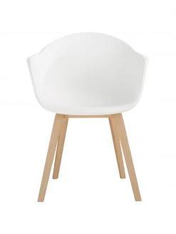 Westwing Collection Kunststoff-Armlehnstuhl Claire mit Holzbeinen, B 60 x T 54 cm -Esszimmer Verkäufe Kunststoff Armlehnstuhl Claire mit Holzbeinen 10