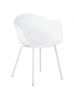 Westwing Collection Kunststoff-Armlehnstuhl Claire mit Metallbeinen, B 60 x T 54 cm