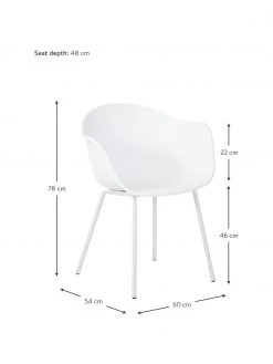 Westwing Collection Kunststoff-Armlehnstuhl Claire mit Metallbeinen, B 60 x T 54 cm -Esszimmer Verkäufe Kunststoff Armlehnstuhl Claire mit Metallbeinen 21