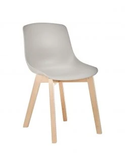 Westwing Collection Kunststoffstühle Dave mit Holzbeinen, 2 Stück, B 46 x T 52 cm