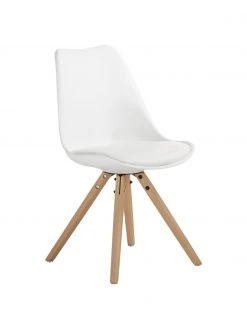 Jella & Jorg Kunststoffstühle Max mit gepolsterter Sitzfläche in Weiß, 2 Stück, B 46 x T 54 cm