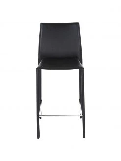 Leder-Thekenstühle Boréalys in Schwarz, 2 Stück, B 44 x H 98 cm -Esszimmer Verkäufe Leder Thekenstuhle Borealys in Schwarz 2 Stuck 2