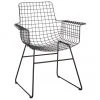 HKliving Metall-Armlehnstuhl Wire in Schwarz, B 72 x T 56 cm -Esszimmer Verkäufe Metall Armlehnstuhl Wire in Schwarz