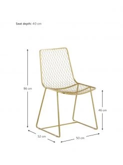 Westwing Collection Metall-Stuhl Kiara in Messing, B 50 x T 52 cm -Esszimmer Verkäufe Metall Stuhl Kiara in Messing 3