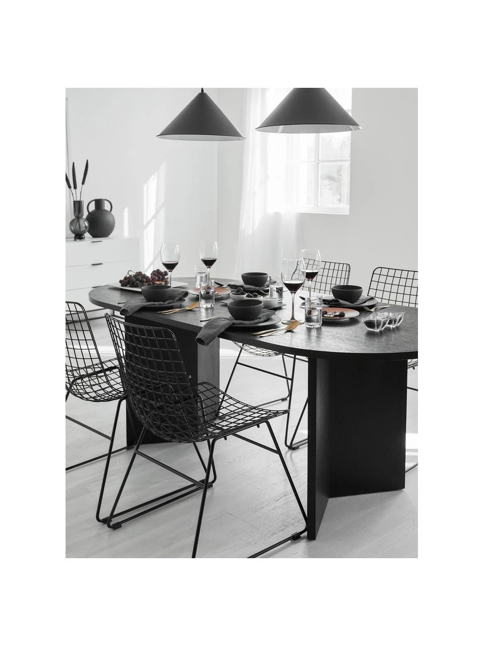 HKliving Metall-Stuhl Wire in Schwarz, B 47 x T 54 cm 4 HKliving Metall-Stuhl Wire in Schwarz, B 47 x T 54 cm – Bild 2