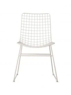 HKliving Metall-Stuhl Wire in Weiß, B 47 x T 54 cm -Esszimmer Verkäufe Metall Stuhl Wire in Weiss 3