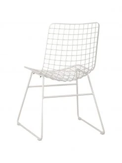 HKliving Metall-Stuhl Wire in Weiß, B 47 x T 54 cm -Esszimmer Verkäufe Metall Stuhl Wire in Weiss 4