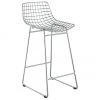 HKliving Metall-Thekenstuhl Wire in Chrom, B 56 x H 86 cm -Esszimmer Verkäufe Metall Thekenstuhl Wire in Chrom