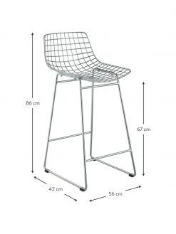 HKliving Metall-Thekenstuhl Wire in Chrom, B 56 x H 86 cm 9 HKliving Metall-Thekenstuhl Wire in Chrom, B 56 x H 86 cm -Esszimmer Verkäufe Metall Thekenstuhl Wire in Chrom 2