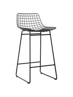 HKliving Metall-Thekenstuhl Wire in Schwarz, B 47 x H 89 cm -Esszimmer Verkäufe Metall Thekenstuhl Wire in Schwarz 3