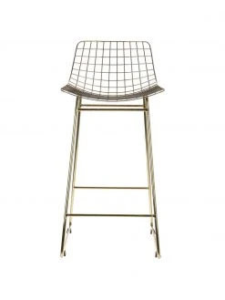 HKliving Metall-Thekenstühle Wire in Gold, 2 Stück, B 47 x H 89 cm -Esszimmer Verkäufe Metall Thekenstuhle Wire in Gold 2 Stuck 3