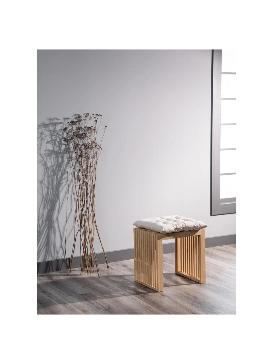 Moderner Hocker Rib aus Bambus, B 45 x H 43 cm 7 Moderner Hocker Rib aus Bambus, B 45 x H 43 cm – Bild 6