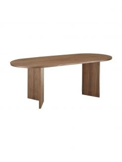 Westwing Collection Ovaler Esstisch Toni in dunkelbraun, 200 x 90 cm, B 200 x T 90 cm