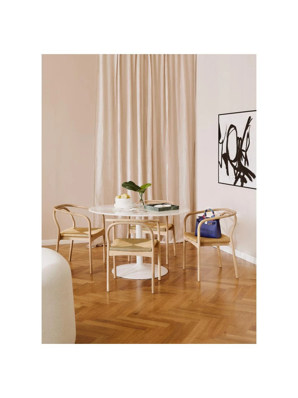 Westwing Collection Ovaler Marmor-Esstisch Miley, 120 x 90 cm, B 120 x T 90 cm 4 Westwing Collection Ovaler Marmor-Esstisch Miley, 120 x 90 cm, B 120 x T 90 cm – Bild 2