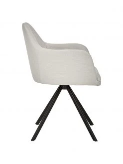 Westwing Collection Polster-Drehstuhl Lola mit Armlehne in Cremeweiß, B 58 x T 53 cm -Esszimmer Verkäufe Polster Drehstuhl Lola mit Armlehne in Cremeweiss 5