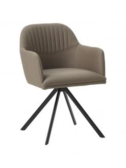 Westwing Collection Polster-Drehstuhl Lola mit Armlehne in Taupe, B 58 x T 53 cm
