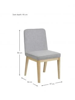 Westwing Collection Polsterstuhl Koga in Grau, B 47 x H 86 cm -Esszimmer Verkäufe Polsterstuhl Koga in Grau 2