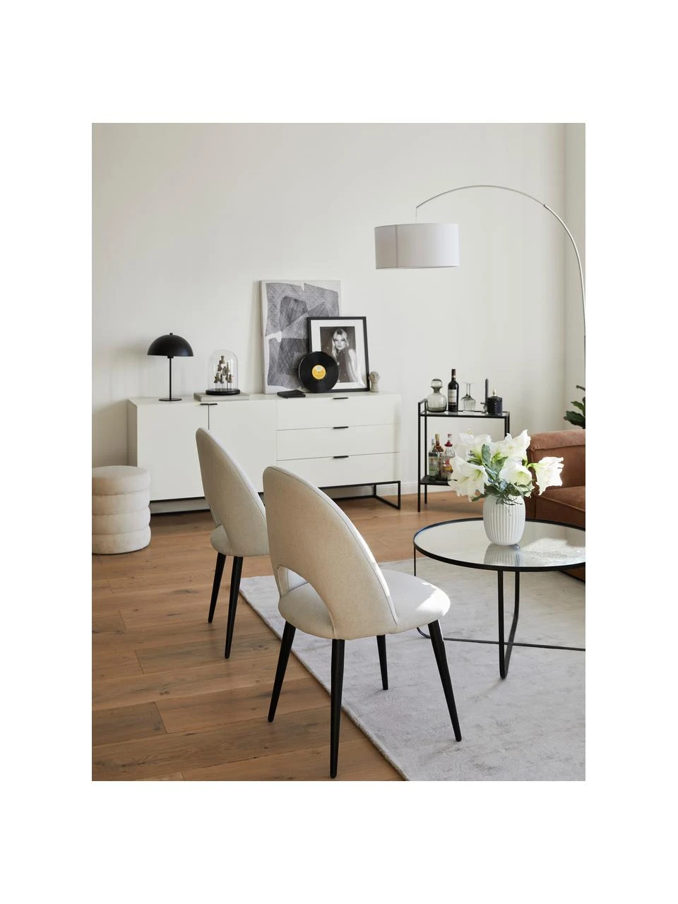 Westwing Collection Polsterstuhl Rachel in Beige, B 53 x T 57 cm 4 Westwing Collection Polsterstuhl Rachel in Beige, B 53 x T 57 cm – Bild 2