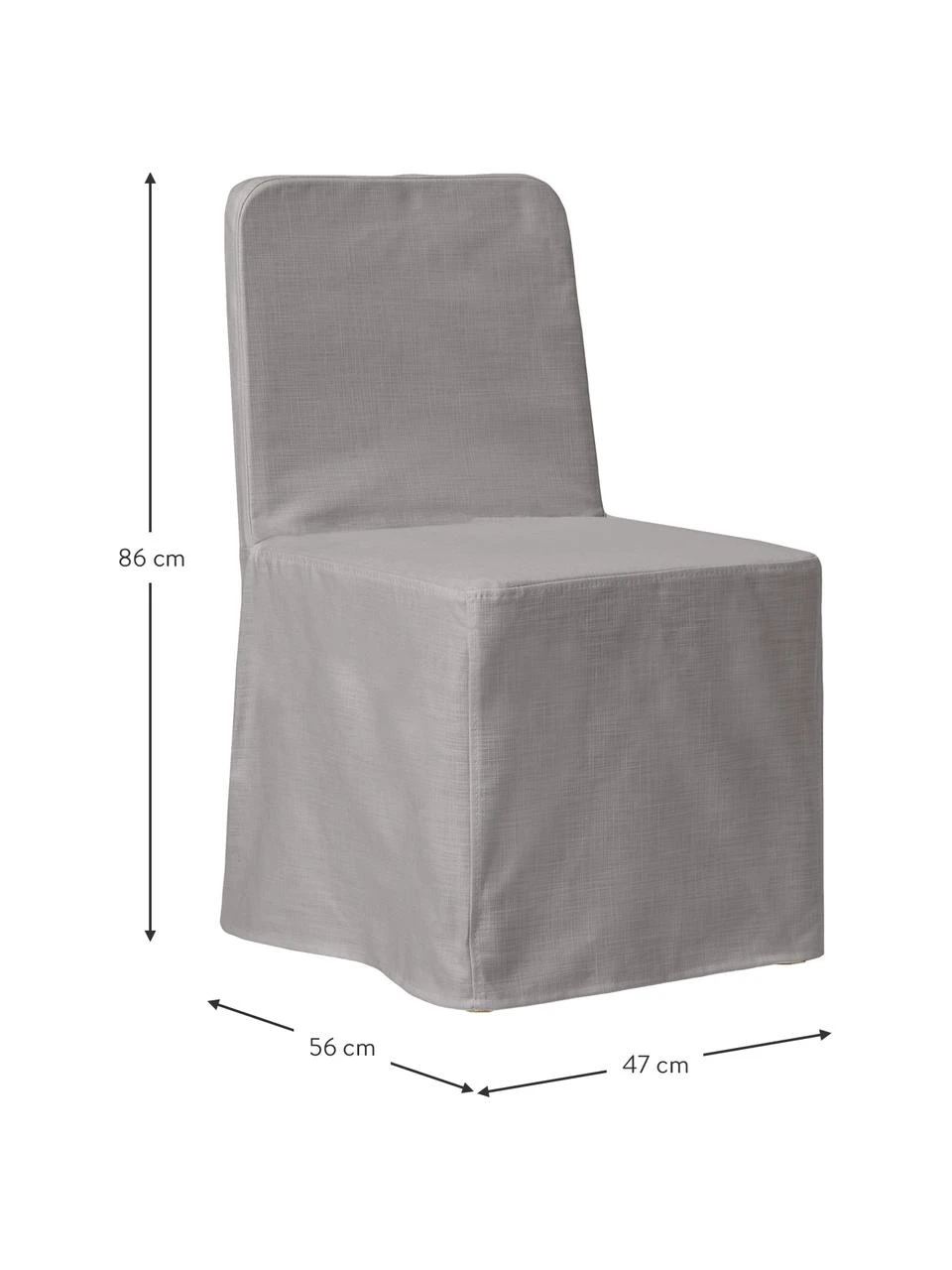 Westwing Collection Polsterstuhl Russell mit Husse in Grau, B 47 x H 86 cm 5 Westwing Collection Polsterstuhl Russell mit Husse in Grau, B 47 x H 86 cm – Bild 3