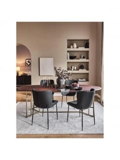 Westwing Collection Polsterstuhl Tess in Schwarz, B 49 x T 64 cm -Esszimmer Verkäufe Polsterstuhl Tess in Schwarz 2