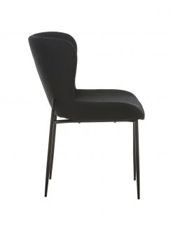 Westwing Collection Polsterstuhl Tess in Schwarz, B 49 x T 64 cm -Esszimmer Verkäufe Polsterstuhl Tess in Schwarz 5