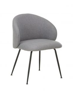 Westwing Collection Polsterstühle Luisa in Grau, 2 Stück, B 59 x T 59 cm