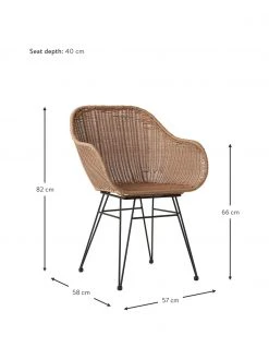 Westwing Collection Polyrattan-Armlehnstühle Costa, 2 Stück, B 57 x T 58 cm -Esszimmer Verkäufe Polyrattan Armlehnstuhle Costa 2 Stuck 28