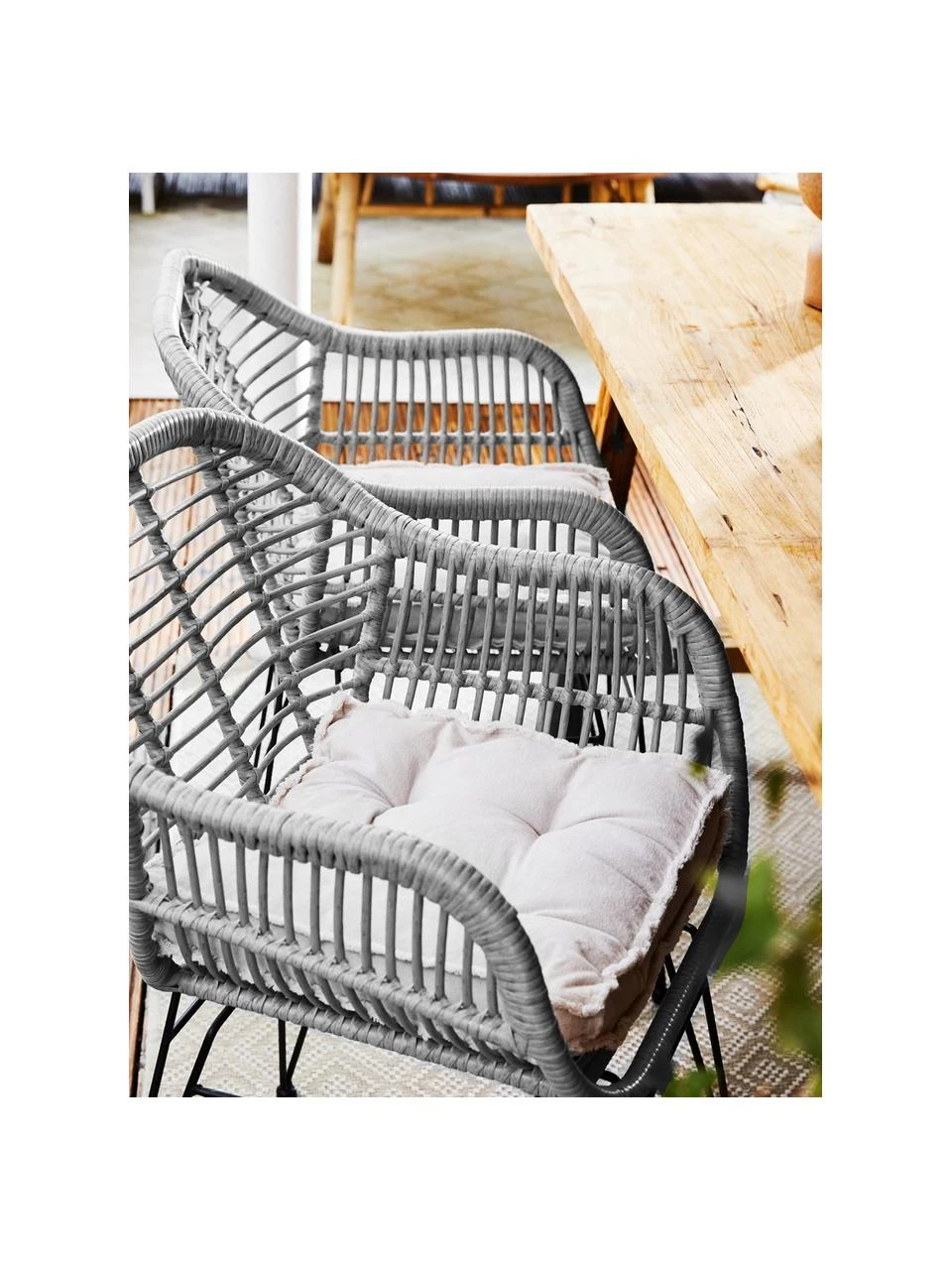 Westwing Collection Polyrattan-Armlehnstühle Costa, 2 Stück, B 59 x T 58 cm 5 Westwing Collection Polyrattan-Armlehnstühle Costa, 2 Stück, B 59 x T 58 cm – Bild 3