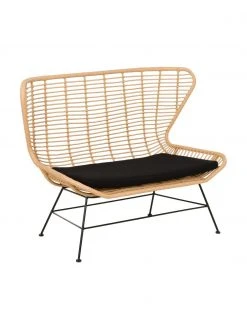 Westwing Collection Polyrattan-Sitzbank Costa, B 137 x H 105 cm