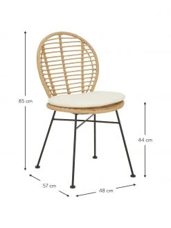 Westwing Collection Polyrattan-Stühle Cordula mit Sitzkissen, 2 Stück, B 48 x T 57 cm -Esszimmer Verkäufe Polyrattan Stuhle Cordula mit Sitzkissen 2 Stuck 9