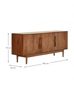 Westwing Collection Retro Sideboard Paul mit Türen aus massivem Mangoholz, B 180 x H 75 cm -Esszimmer Verkäufe Retro Sideboard Paul mit Turen aus massivem Mangoholz 3