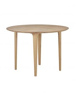 Westwing Collection Runder Esstisch Archie aus Eichenholz, Ø 110, Ø 110 x H 76 cm