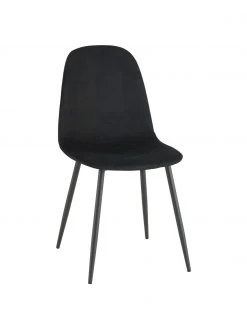 Runder Esstisch Gilda mit Samt-Stühlen in Schwarz, Ø 110 cm, Ø 110 x H 75 cm -Esszimmer Verkäufe Runder Esstisch Gilda mit Samt Stuhlen in Schwarz O 110 cm 5