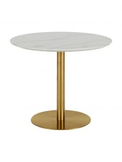 Westwing Collection Runder Esstisch Karla in Marmoroptik, Ø 90 cm, Ø 90 x H 75 cm