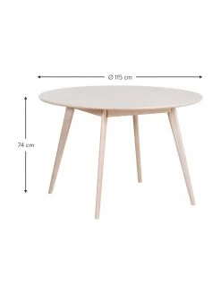 Rowico Runder Esstisch Yumi, weiß gewaschen, Ø 115 cm, Ø 115 x H 74 cm -Esszimmer Verkäufe Runder Esstisch Yumi weiss gewaschen O 115 cm 2