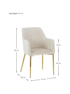 Westwing Collection Samt-Armlehnstuhl Ava in Beige, B 57 x T 63 cm 10 Westwing Collection Samt-Armlehnstuhl Ava in Beige, B 57 x T 63 cm -Esszimmer Verkäufe Samt Armlehnstuhl Ava in Beige 2