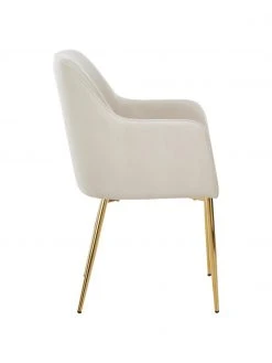 Westwing Collection Samt-Armlehnstuhl Ava in Beige, B 57 x T 63 cm 12 Westwing Collection Samt-Armlehnstuhl Ava in Beige, B 57 x T 63 cm -Esszimmer Verkäufe Samt Armlehnstuhl Ava in Beige 4