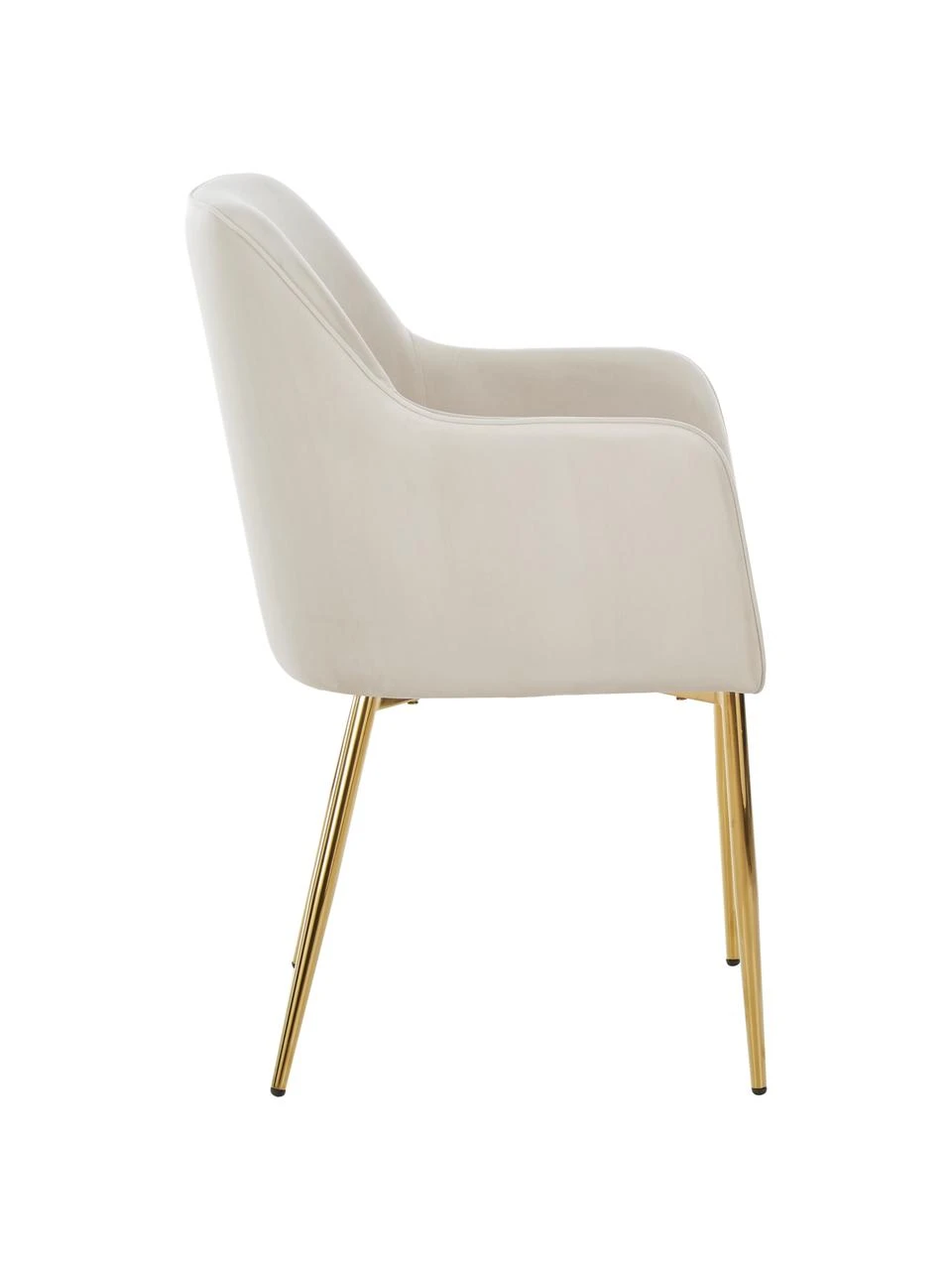 Westwing Collection Samt-Armlehnstuhl Ava in Beige, B 57 x T 63 cm 7 Westwing Collection Samt-Armlehnstuhl Ava in Beige, B 57 x T 63 cm – Bild 5