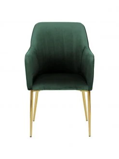 Westwing Collection Samt-Armlehnstuhl Ava in Dunklegrün, B 57 x T 63 cm -Esszimmer Verkäufe Samt Armlehnstuhl Ava in Dunklegrun 3