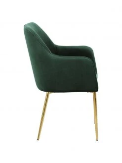 Westwing Collection Samt-Armlehnstuhl Ava in Dunklegrün, B 57 x T 63 cm -Esszimmer Verkäufe Samt Armlehnstuhl Ava in Dunklegrun 4