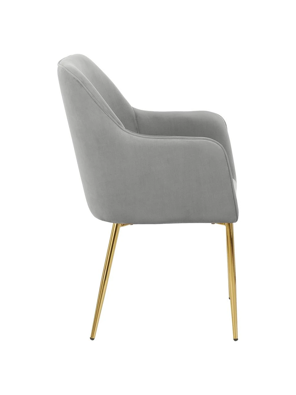 Westwing Collection Samt-Armlehnstuhl Ava in Grau, B 57 x T 63 cm 7 Westwing Collection Samt-Armlehnstuhl Ava in Grau, B 57 x T 63 cm – Bild 5