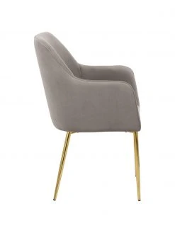 Westwing Collection Samt-Armlehnstuhl Ava in Taupe, B 57 x T 63 cm 12 Westwing Collection Samt-Armlehnstuhl Ava in Taupe, B 57 x T 63 cm -Esszimmer Verkäufe Samt Armlehnstuhl Ava in Taupe 4