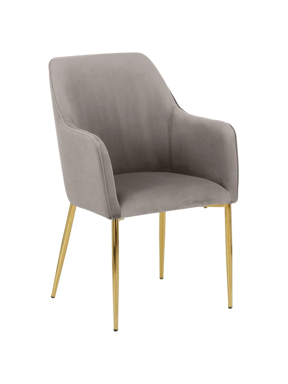 Westwing Collection Samt-Armlehnstuhl Ava in Taupe, B 57 x T 63 cm 3 Westwing Collection Samt-Armlehnstuhl Ava in Taupe, B 57 x T 63 cm