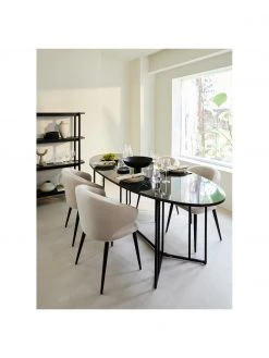 Westwing Collection Samt-Armlehnstuhl Celia in modernem Design, B 57 x T 62 cm -Esszimmer Verkäufe Samt Armlehnstuhl Celia in modernem Design 2