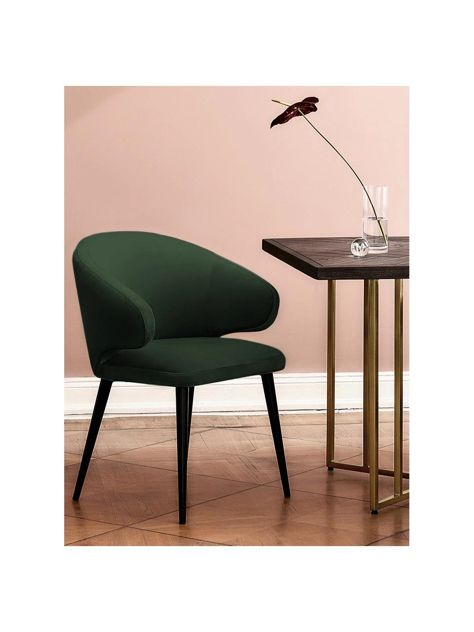 Westwing Collection Samt-Armlehnstuhl Celia in modernem Design, B 57 x T 62 cm 4 Westwing Collection Samt-Armlehnstuhl Celia in modernem Design, B 57 x T 62 cm – Bild 2