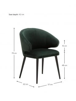 Westwing Collection Samt-Armlehnstuhl Celia in modernem Design, B 57 x T 62 cm 10 Westwing Collection Samt-Armlehnstuhl Celia in modernem Design, B 57 x T 62 cm -Esszimmer Verkäufe Samt Armlehnstuhl Celia in modernem Design 8