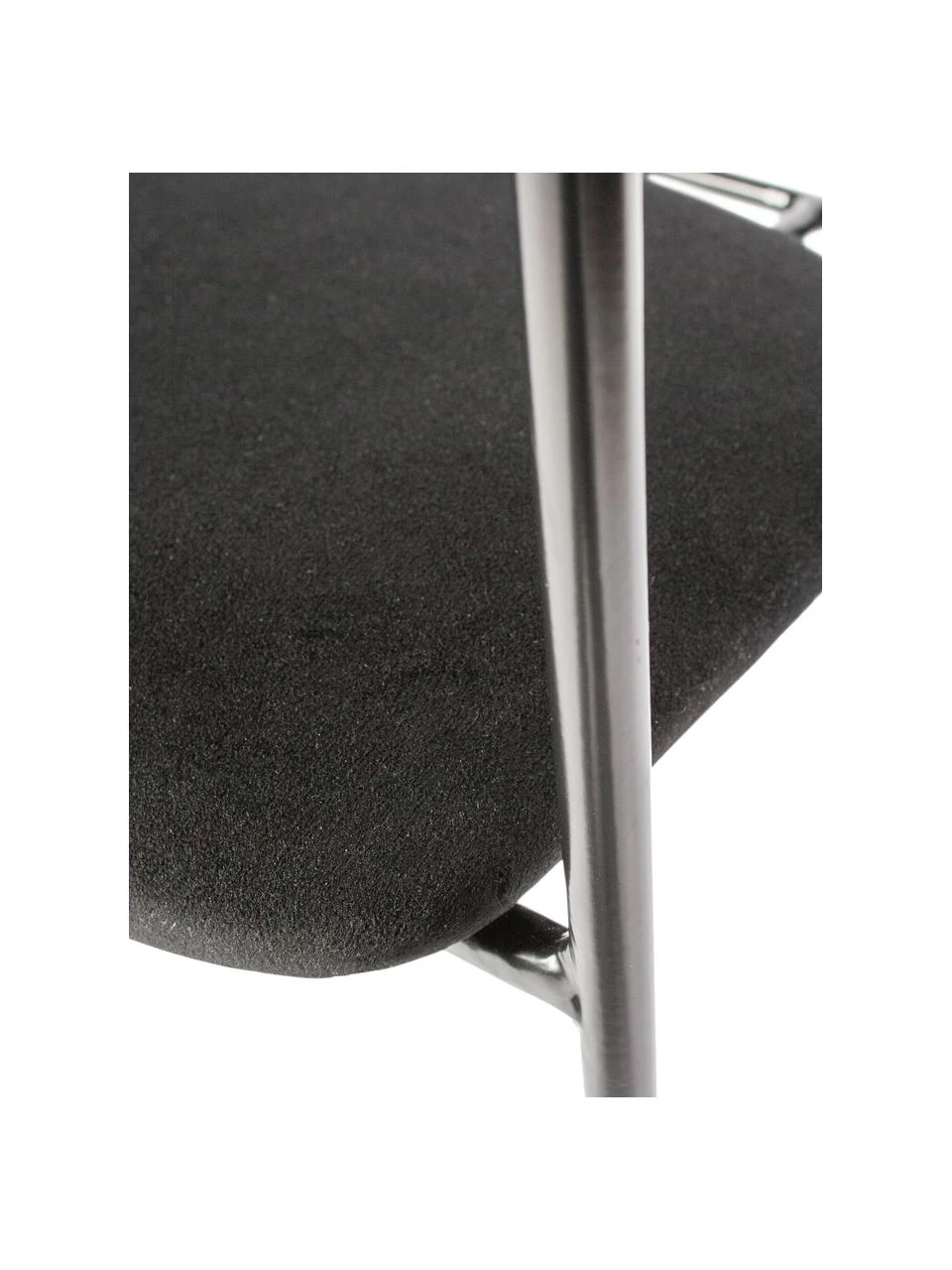 Samt-Armlehnstuhl Elvy mit Metallgestell in Schwarz, B 52 x T 50 cm 8 Samt-Armlehnstuhl Elvy mit Metallgestell in Schwarz, B 52 x T 50 cm – Bild 6